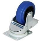 100mm Braked Automatic Castor with Blue Rubber Wheel